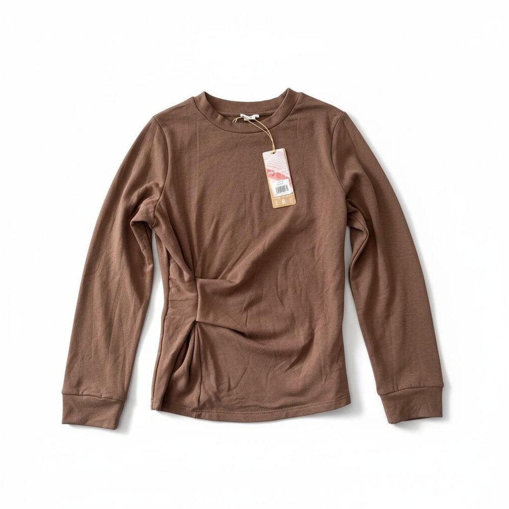 OGL Pro Warm Brown Crewneck Long Sleeve Top L NWT